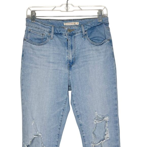 LEVI'S 721 High Rise Skinny Ankle Jeans Slimming Light Blue Wash Womens Size 29 - Picture 4 of 10